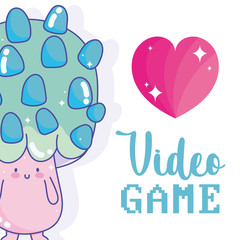 video game fungus heart cartoon character creature design