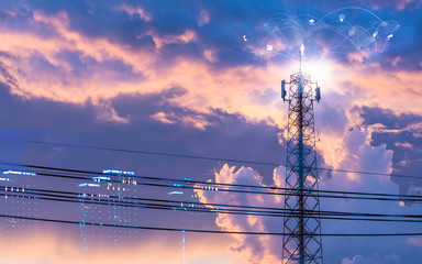 Telephone pole According to the network