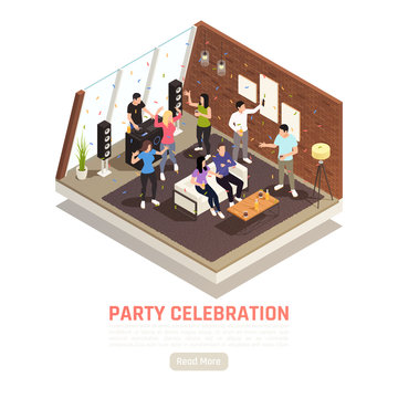 House Party Isometric Background
