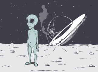 crash of flying saucer © Galacticus