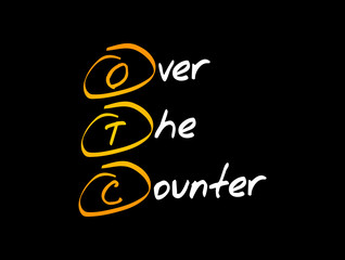 OTC - Over The Counter acronym, medical concept background