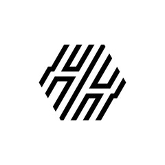 Letter HH Hexagon Logo Design Vector 