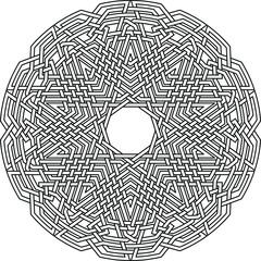 Decagram vector pattern with decagon mandala background geometry