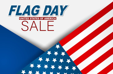 Flag Day USA sale. United States of America national Old Glory, The Stars and Stripes. 14 June American holiday. Vector illustration.