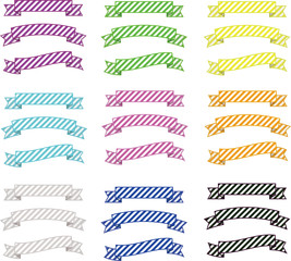 斜めストライプ模様のリボン　セット