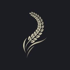 Wheat logo vector icon