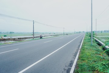 An empty road during the outbreak of coronavirus.