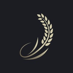 Wheat logo vector icon