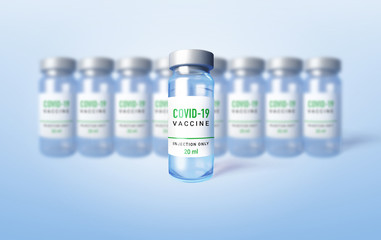 Coronavirus vaccine injection. 3D render