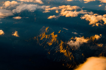 Alps from the plane window.