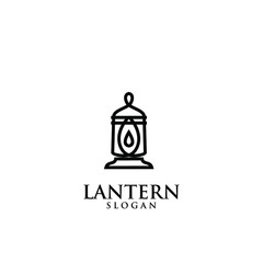 lantern lamp line black logo icon design illustration