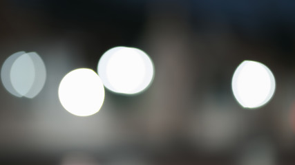 Night traffic light bokeh on road