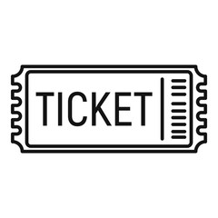 Soccer match ticket icon. Outline soccer match ticket vector icon for web design isolated on white background