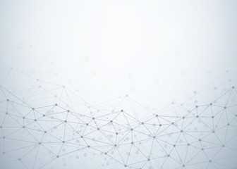 Abstract technology background. Polygonal with connecting dots and lines. Data and technology concept, network connection