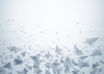 Abstract technology background. Polygonal with connecting dots and lines. Data and technology concept, network connection