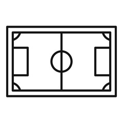 Soccer field icon. Outline soccer field vector icon for web design isolated on white background