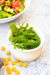 Fresh green rucola herb grass spice