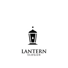 lantern lamp old black logo icon design illustration