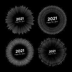 Fototapeta premium Firework with inscription 2021 and Happy New Year
