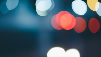 Fototapeta premium Night traffic light bokeh on road
