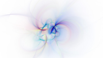 Abstract colorful blue and violet blurred shapes. Fantasy light background. Digital fractal art. 3d rendering.