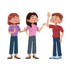 young people avatars characters icon