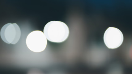 Night traffic light bokeh on road