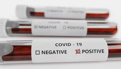 Obraz premium Realistic 3D Render of Test Tube - Covid-19 Test