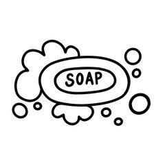  bar of soap isolated on a white background.Vector illustration in Doodle style.Natural soap, toiletries.