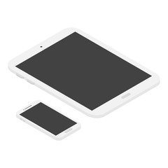 スマートフォンとタブレット　アイソメトリック