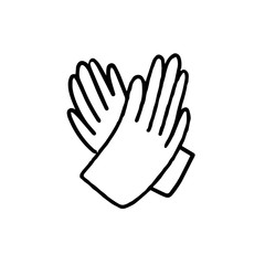 Fototapeta premium medical protective gloves in the style of Doodle.Hand drawn vector illustration