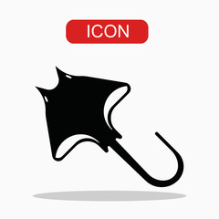 Stingray icon Vector. Flat vector illustration in black on white background. EPS.