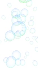 Light blue colored background with purple bubbles. Wallpaper, texture purple balloons. 3D illustration