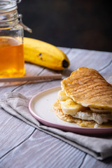 pancake with oatmeal and cheese for breakfast