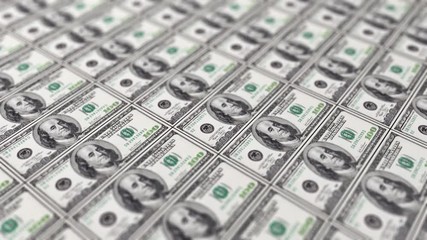 Dollar banknotes realistic motion effect stock video
