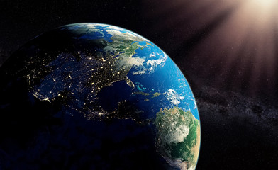 Earth viewed from space - 3D rendering illustration