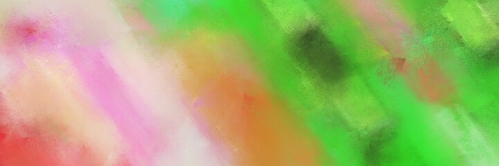 abstract colorful diagonal background with lines and yellow green, moderate green and baby pink colors. art can be used as background or texture