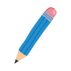 pencil with eraser on white background vector illustration design