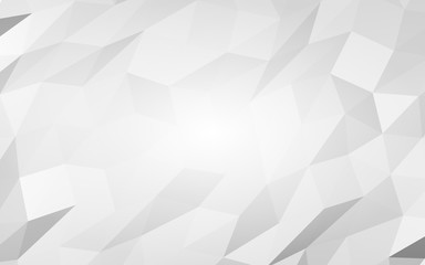 White abstract background. Lowpoly backdrop. Crumpled paper. 3D illustration