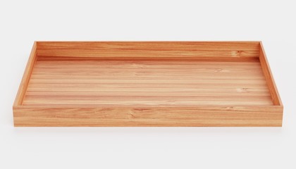 Realistic 3d Render of Bamboo Tray