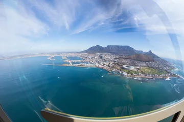 Acrylic prints Table Mountain Cap town waterfront aerial view