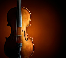 Violin and blank grunge background