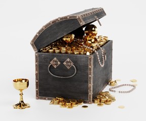 Realistic 3D Render of Treasure Chest