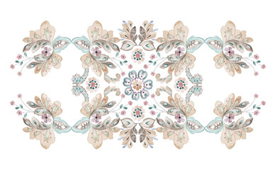 Classic paisley and fine lace pattern, Persian pattern，suitable for textile clothing and wallpaper design, invitation design