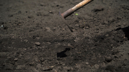 Land cultivation with hand tools