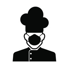 wear mask chef icon on white background