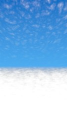 Blue sky background with white clouds. Cumulus white clouds in the clear blue sky in the morning. 3D illustration
