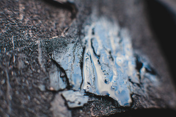 liquid poured black charcoal for the fire texture