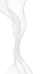 White abstract background. Fluttering white scarf. Waving on wind white fabric. 3D illustration