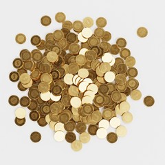 Realistic 3D Render of Pile of Coins